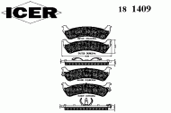 Комплект тормозных колодок ICER 181409