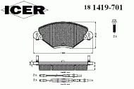 Комплект тормозных колодок ICER 181419-701