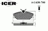 Комплект тормозных колодок ICER 181438-700