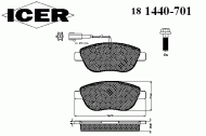 Комплект тормозных колодок ICER 181440-701