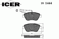 Комплект тормозных колодок ICER 181444
