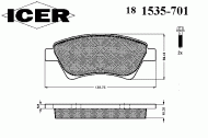 Комплект тормозных колодок ICER 181535-701