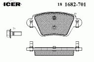 Комплект тормозных колодок ICER 181682-701
