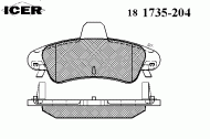 Комплект тормозных колодок ICER 181735-204