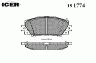 Комплект тормозных колодок ICER 181774