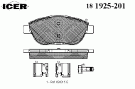 Комплект тормозных колодок ICER 181925-201