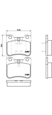 Комплект тормозных колодок BREMBO P 61 059