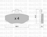 Комплект тормозных колодок METELLI 22-0131-0
