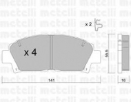 Комплект тормозных колодок METELLI 22-0166-0