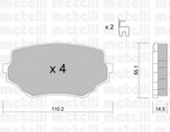 Комплект тормозных колодок METELLI 22-0249-0