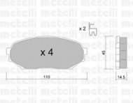 Комплект тормозных колодок METELLI 22-0388-0