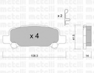 Комплект тормозных колодок METELLI 22-0414-0