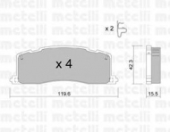 Комплект тормозных колодок METELLI 22-0426-0