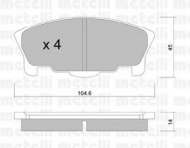 Комплект тормозных колодок METELLI 22-0458-0