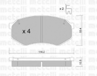 Комплект тормозных колодок METELLI 22-0471-0
