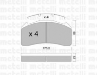 Комплект тормозных колодок METELLI 22-0591-0