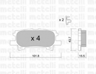 Комплект тормозных колодок METELLI 22-0619-0