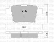 Комплект тормозных колодок METELLI 22-0677-0