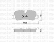 Комплект тормозных колодок METELLI 22-0694-0