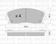 Комплект тормозных колодок METELLI 22-0716-0