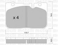 Комплект тормозных колодок METELLI 22-0757-0