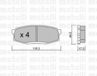 Комплект тормозных колодок METELLI 22-0822-0