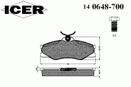 Комплект тормозных колодок ICER 140648-700