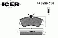 Комплект тормозных колодок ICER 140880-700