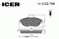 Комплект тормозных колодок ICER 141122-700