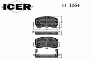Комплект тормозных колодок ICER 141164