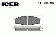 Комплект тормозных колодок ICER 141206-204