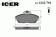 Комплект тормозных колодок ICER 141232-701