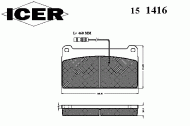 Комплект тормозных колодок ICER 151416