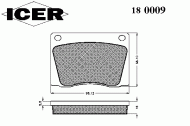 Комплект тормозных колодок ICER 180009