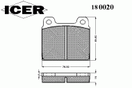 Комплект тормозных колодок ICER 180020