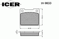 Комплект тормозных колодок ICER 180033
