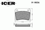 Комплект тормозных колодок ICER 180036