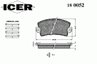 Комплект тормозных колодок ICER 180052