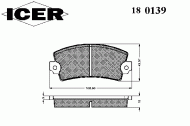 Комплект тормозных колодок ICER 180139