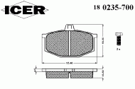 Комплект тормозных колодок ICER 180235-700