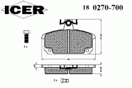Комплект тормозных колодок ICER 180270-700