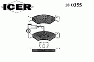Комплект тормозных колодок ICER 180355