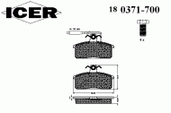 Комплект тормозных колодок ICER 180371-700