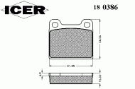 Комплект тормозных колодок ICER 180386