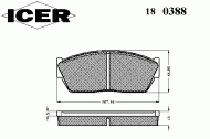 Комплект тормозных колодок ICER 180388