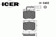 Комплект тормозных колодок ICER 180402