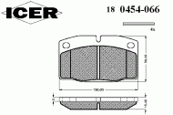 Комплект тормозных колодок ICER 180454-066