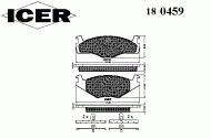 Комплект тормозных колодок ICER 180459