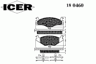 Комплект тормозных колодок ICER 180460