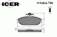 Комплект тормозных колодок ICER 180464-700